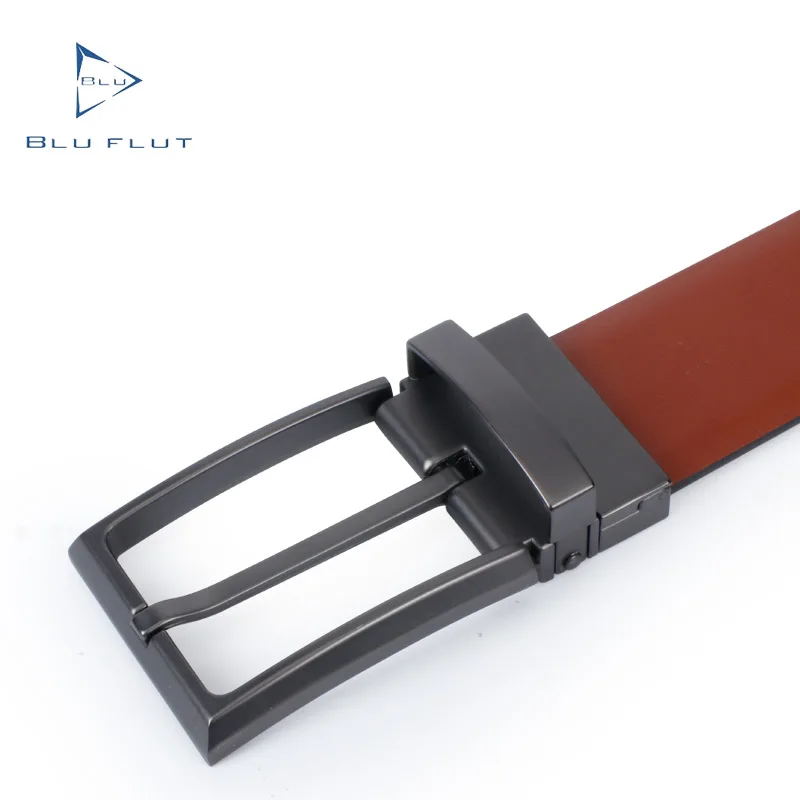 Balmanent mens belt custom alloy pin belt buckle Double sided rotation buckle men genuine leather belts