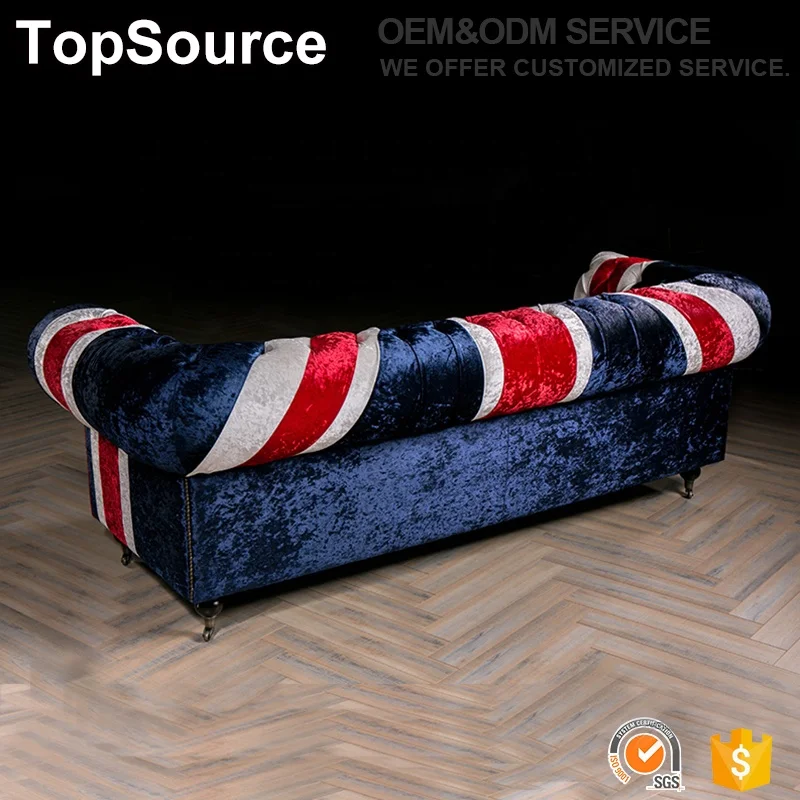 Luxury European Uk Flag Flannel New Classic Furniture Sofa