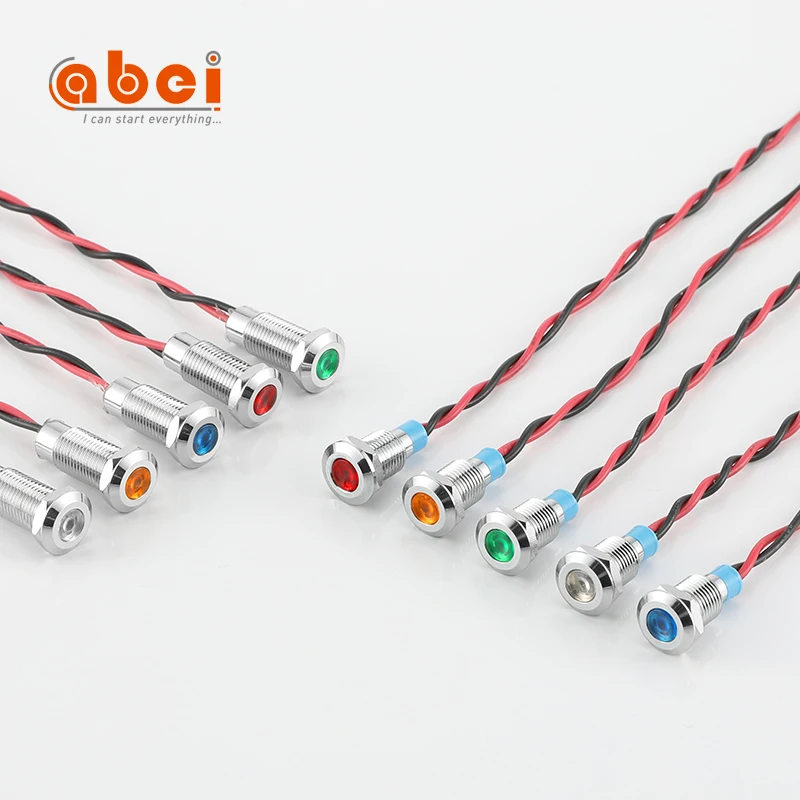 signal light 12 volt led RG 3V 6V 12V 8mm metal indicator lamp