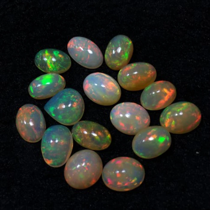10*6mm Oval Cut Smooth  Colorful Opal Cabochons