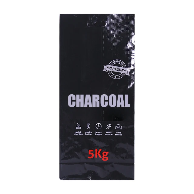 custom China Cut Handle PP Woven empty charcoal bags 5kg 10kg 15kg