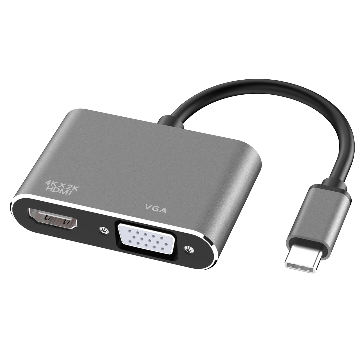 High Quality USB C to Vga HDMI Adapter 2 in 1 USB 3.1 Type-C to HDMI 4k 30hz Vga 1080p Converter Adapter Cable