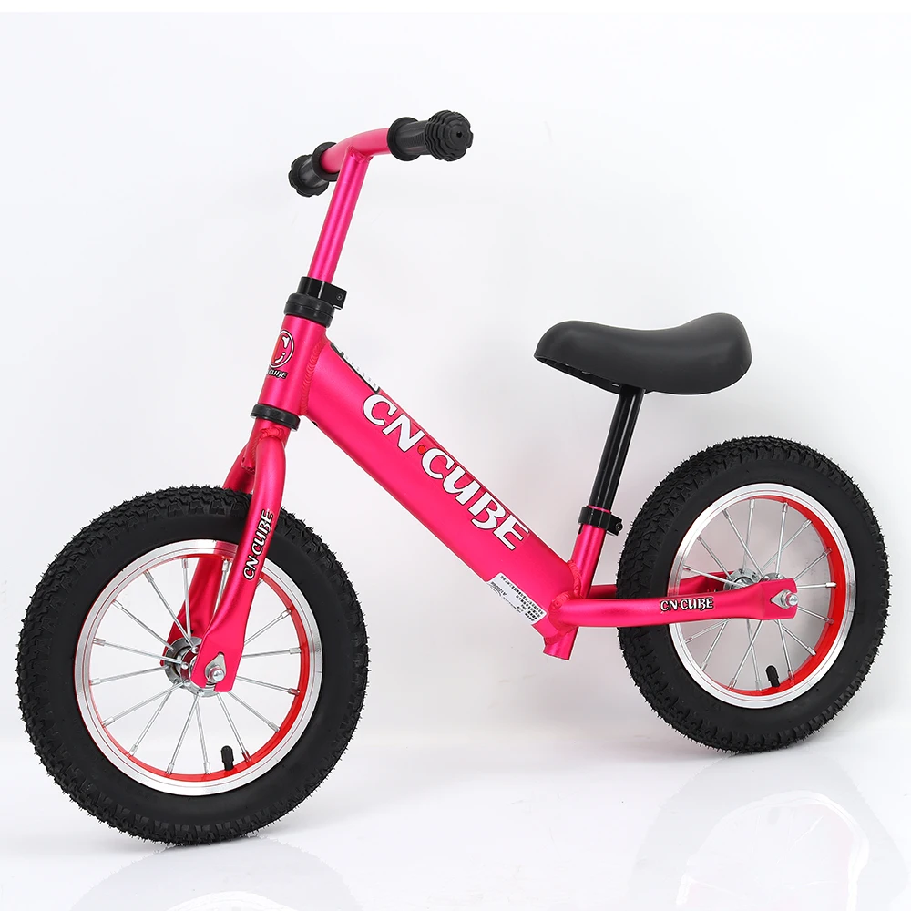 Pink air rubber tire aluminum laufrad fat balance cycle for baby girls