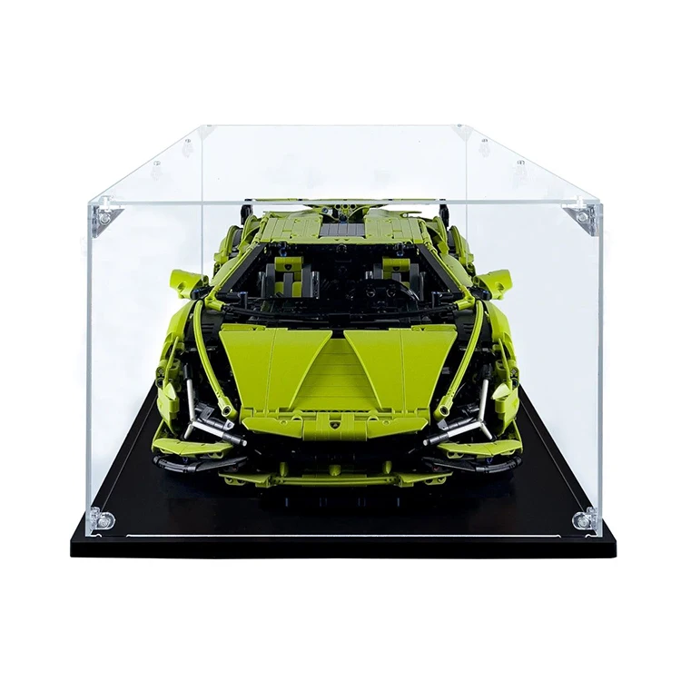 JERY 2023 Hot Sale Base Plexiglass Clear Acrylic Display Box Custom Colors Acrylic Le go Model Display Storage Box
