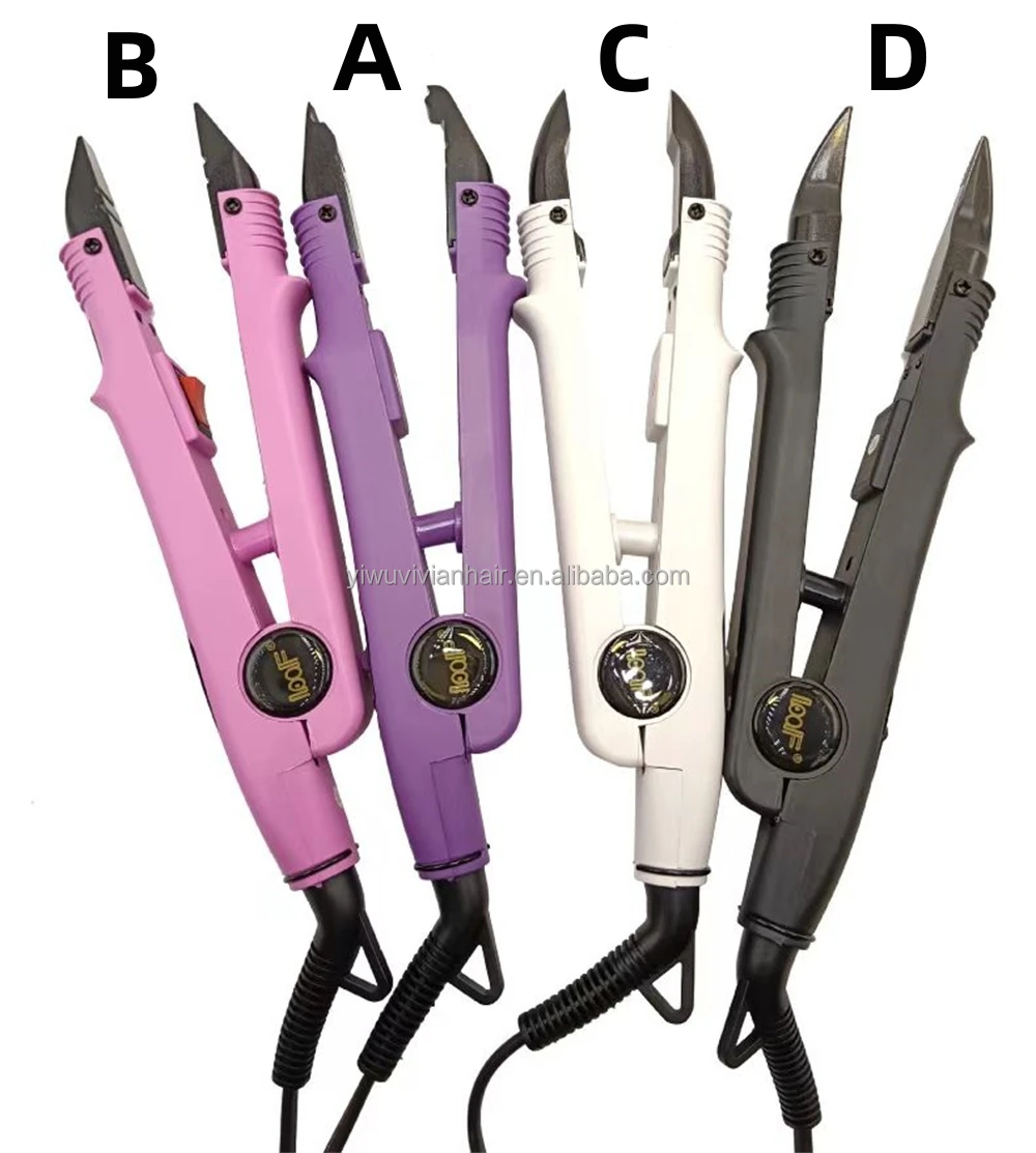 Black Pink White Purple Adjustable Temperature Hair Salon Fusion Iron Connector for Keratin Bond Hair Extensions