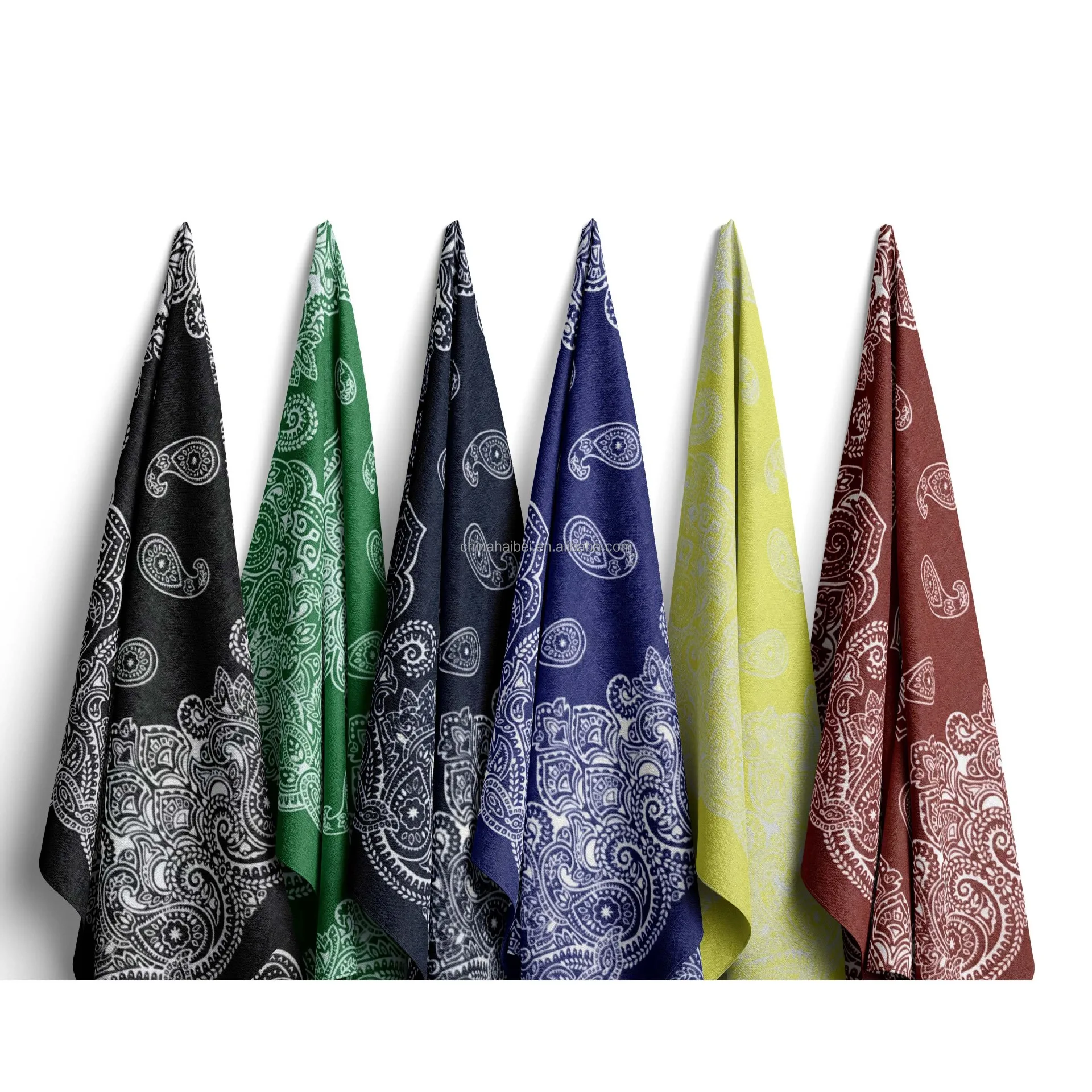 multifunctional bandana colourful custom square silk bandanna printed classic custom bandana logo cotton bandana custom design
