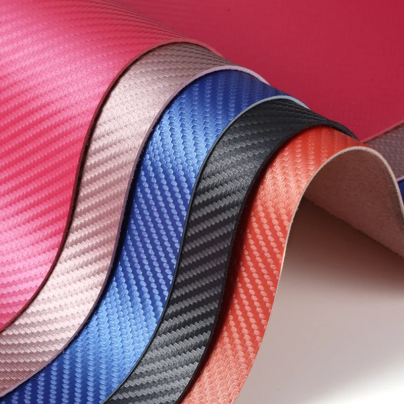 Luxury 1.2mm Synthetic Microfiber Leather Carbon Fiber Leather For Car Steering Wheel Cover