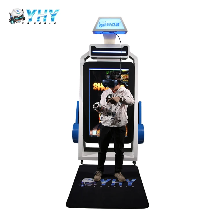 Standing 55 inches Screen Coin Operated Arcade Walking Platform Space Gun Shooting Simulator
