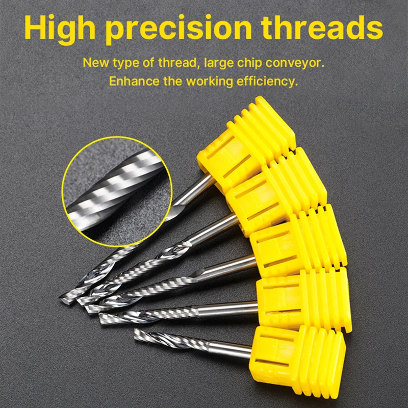 HUHAO Milling Cutters for Cnc Router Spiral Single Flute Wood End Bit Engraving 2330