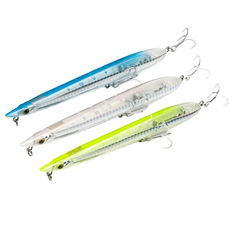 Kingdom hot sale pencil fishing lure floating long casting hard plastic sea bass oem 20g/155mm pencil fishing lure for saltwater
