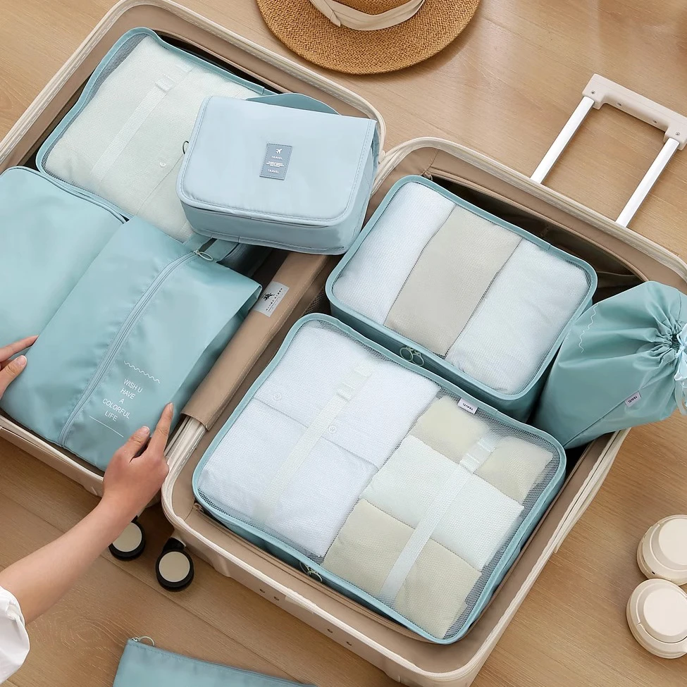 Customized Logo Zipper Travel Underwear Storage Bag Portable Travel Case Storage Bag Set For Clothes