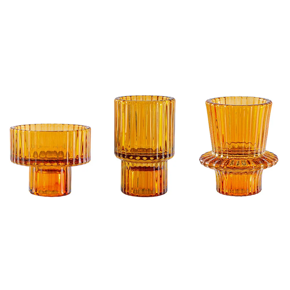 Hot Selling Glass Candle Holders Taper Candle Stand Party Home Decoration Different Colors Glass Tealight Candlestick Holders