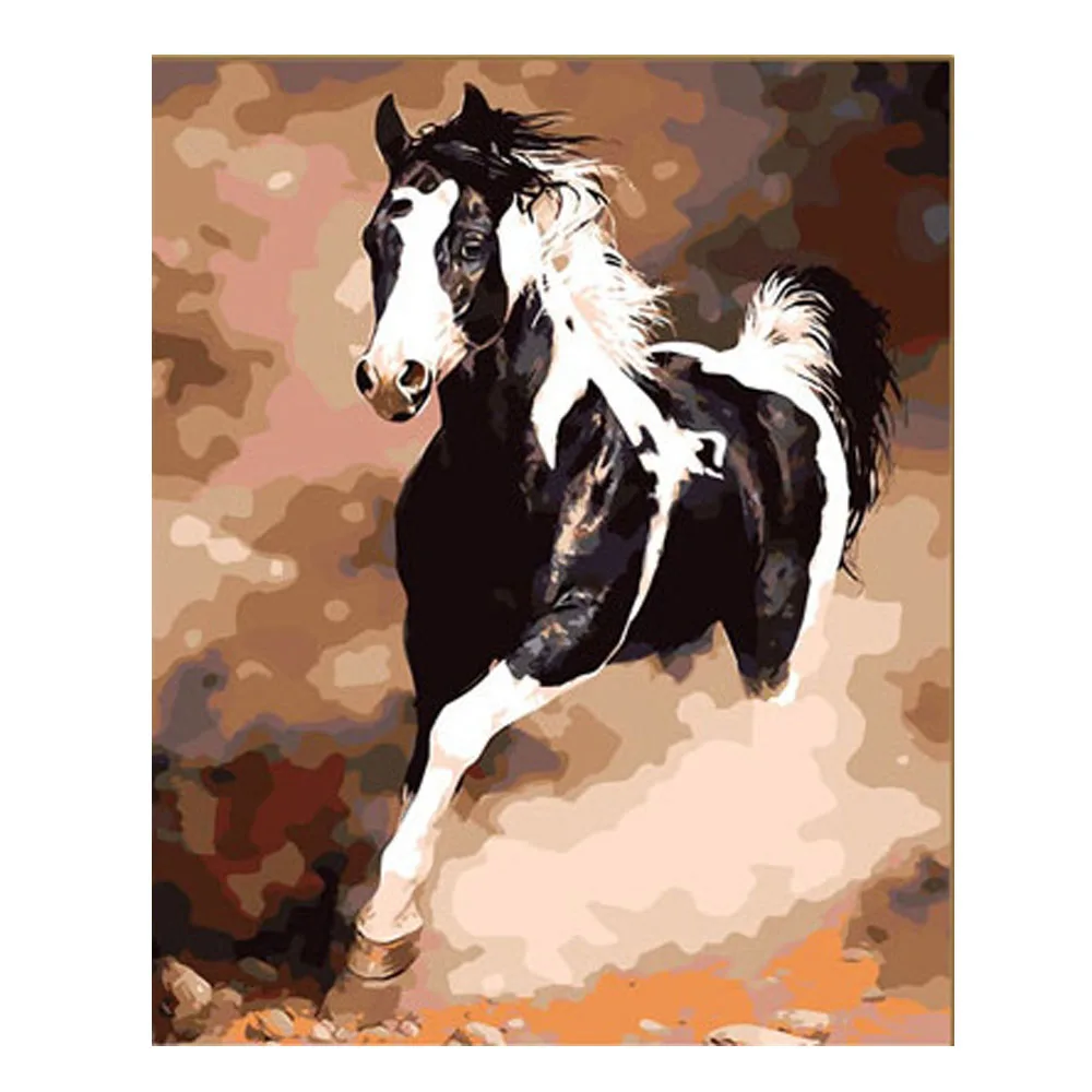 
DIY wholesale 40*50 frameless animal horse digital oil painting hand-painted decorative painting 