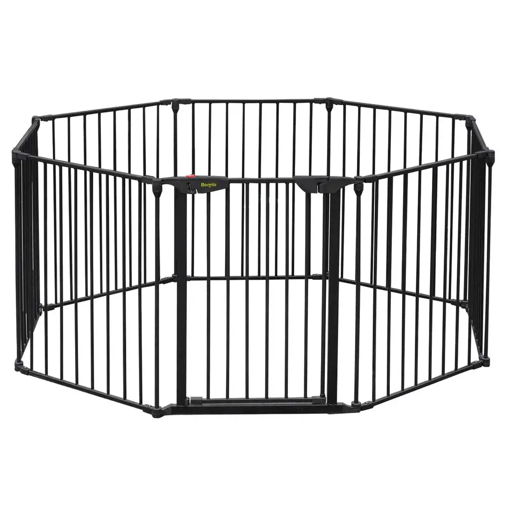8 panels foldable metal fireplace fence safety baby playpen baby enclosure baby safety barrier pets safety gate