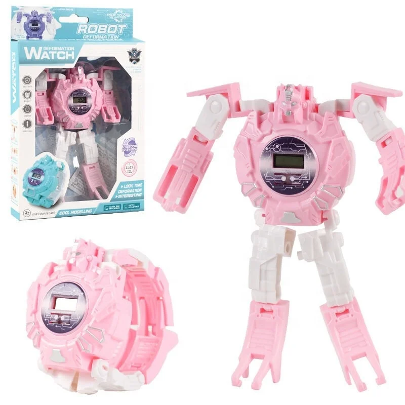 
Hot Sale Toy Electronic Cartoon Transformer Robot Child Digital Watch 