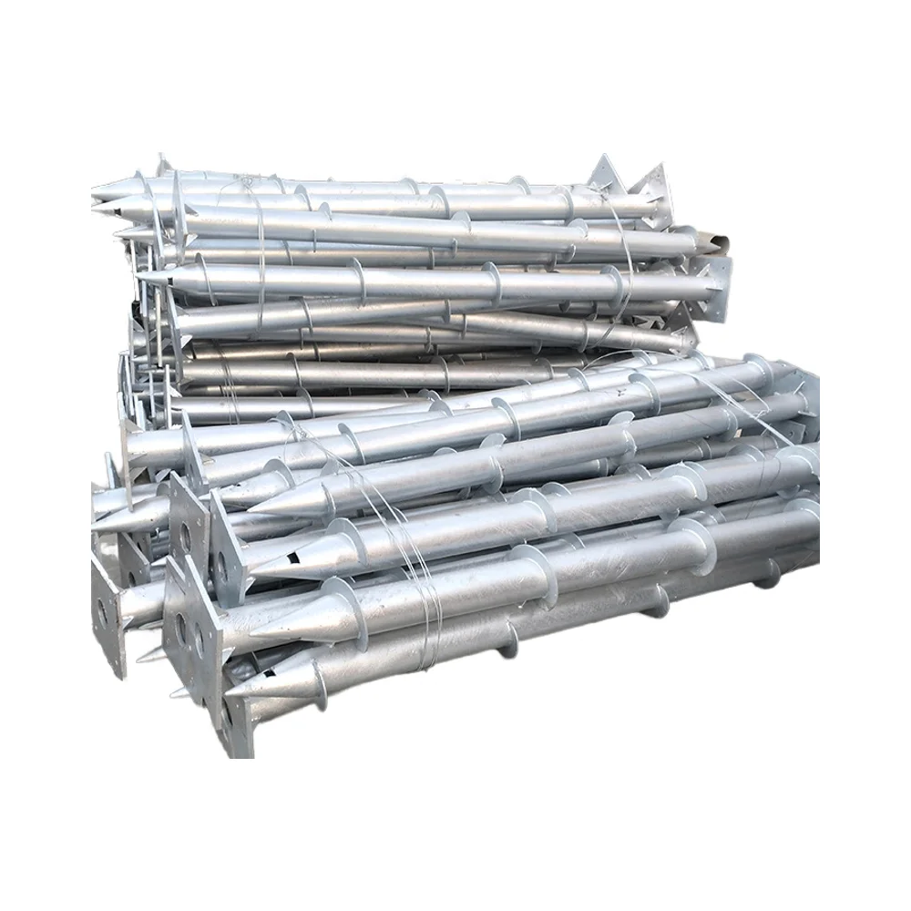 solar mounting ground helical screw piles anchor ground anchor screw Hot dipped galvanized ground screws