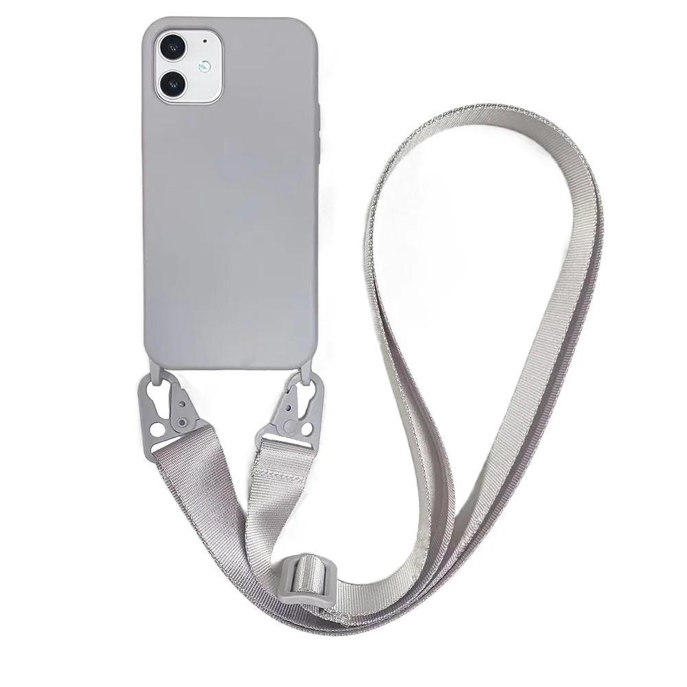 Soft Silicone Lanyard phone case with strap for Iphone 14 13 Pro Max Cord Adjustable Necklace Phone Case Apple Iphones