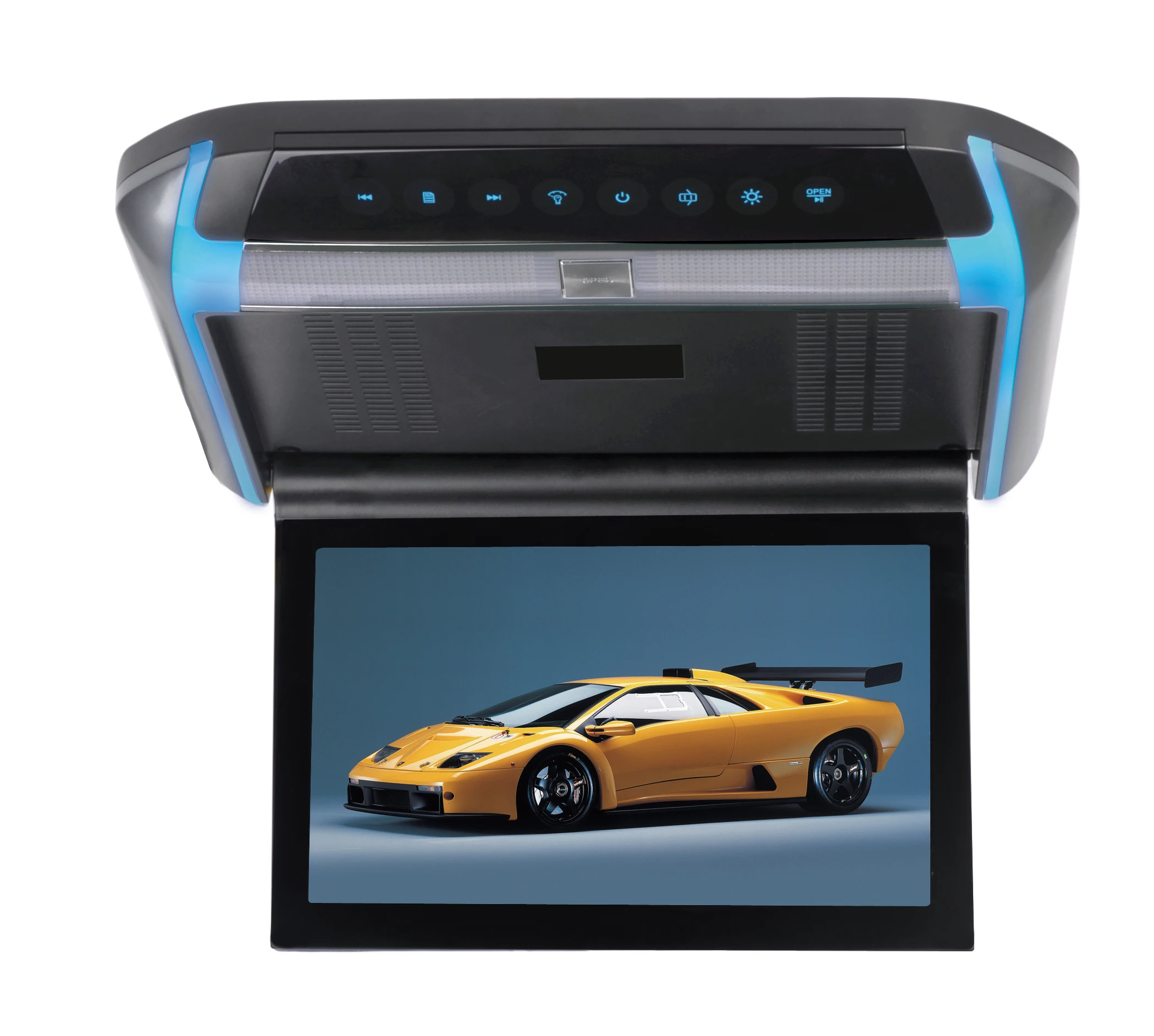 10 inch car flip down monitor car MP5 player roof tv with USB IR FM