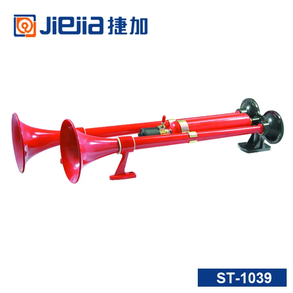 The red finely processed truck air horn