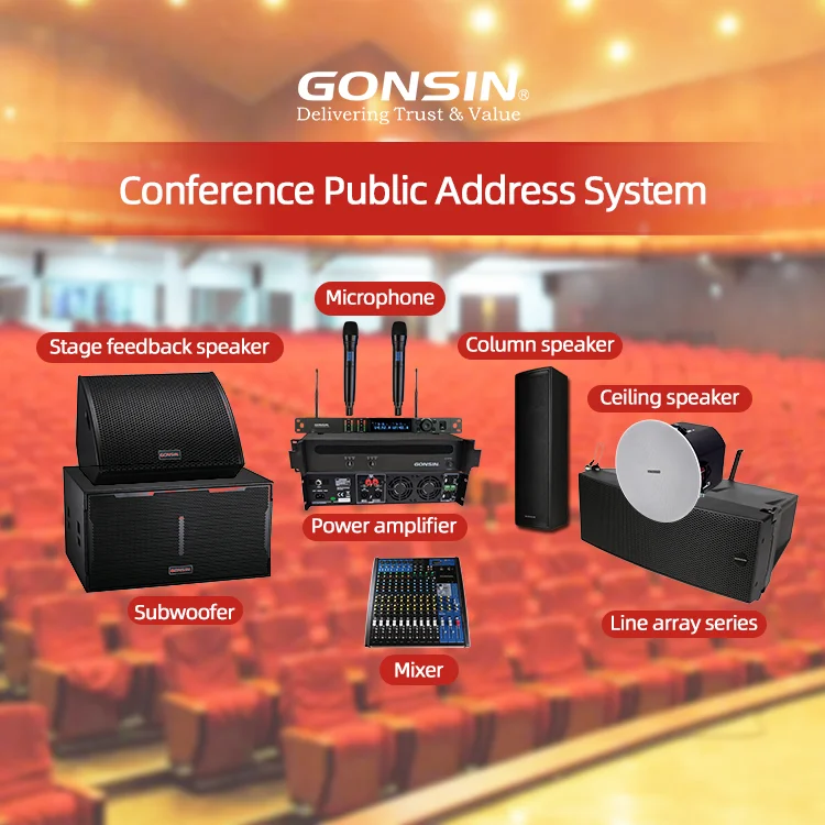 GONSIN 8-дюймовые студийные колонки для конференций полнодиапазонные мониторы 8 дюймов с профессиональным цифровым аудио процессором DSP