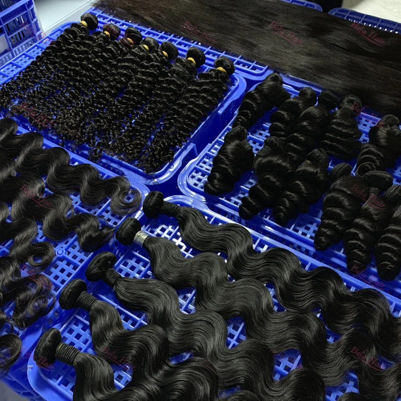  100% натуральные необработанные индийские волосы с выравненной кутикулой оптом бразильские пучки волос