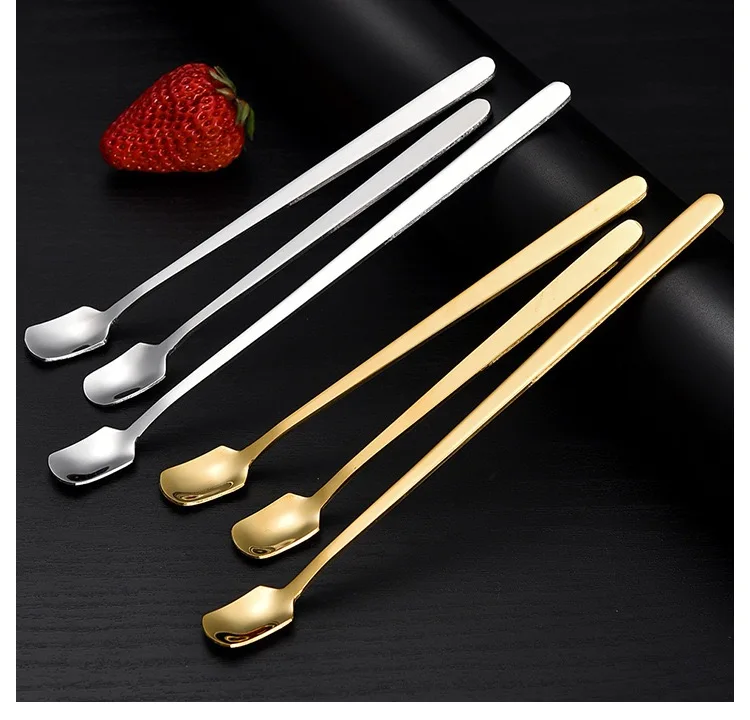 Manufacturer cheap stainless steel tableware creative golden stainless steel fruit fork spoon