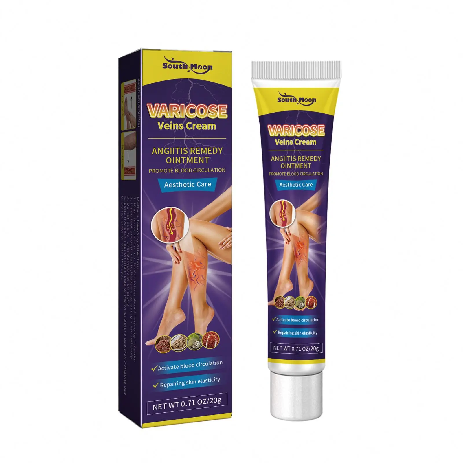 South Moon Earthworm Leg Varicose Relief And Repair Leg Vein Swelling And Pain Relief Cream