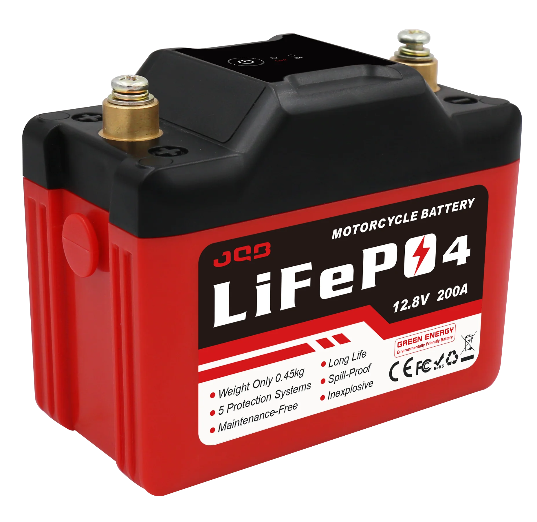 Super Light Weight Strong Power 12.8V 2Ah LiFePo4 Batteries Starter For Motorcycle