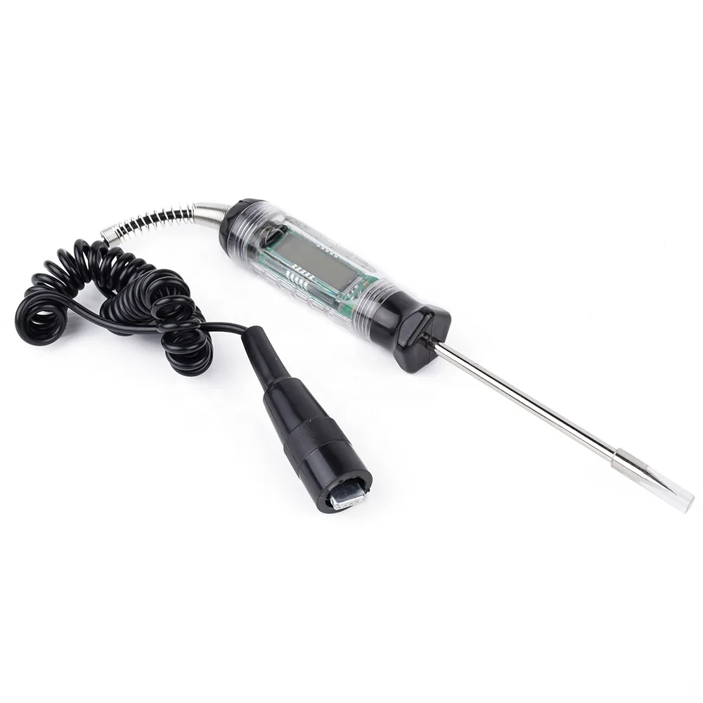 Электрический автомобильный ЖК-дисплей анализатор ручки тестер с подсветкой 3/6/12/24/30 напряжение пружинный провод светодиодный индикатор проверки транспортного средства