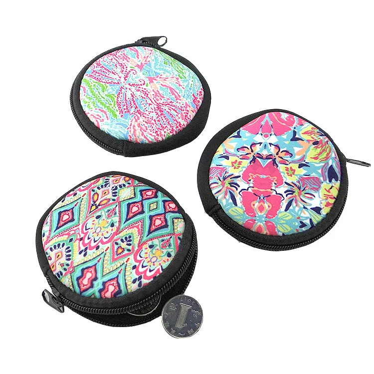 
Promotional soft neoprene mini coin purse custom neoprene cute Euro coin pouch 