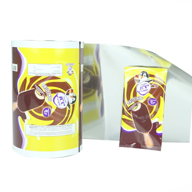 Factory Price Aluminum Packaging Film Roll Food Grade Ice Cream Lolly Stick Bar Pop Moulds Stackable Plastic Packaging Film Roll