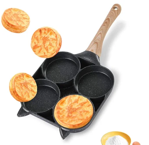 
4-hole Omelet Pan for Burger Eggs Ham PanCake Maker Frying Pans Creative Non-stick No Oil-smoke Breakfast Grill wok Cooking Pot 