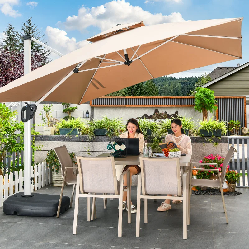 [MOJIA]Outdoor Furniture Rome Umbrella High Standard Strong Model Big Size 3.5*3.5/3*4M Garden Patio Wholesale Business Price