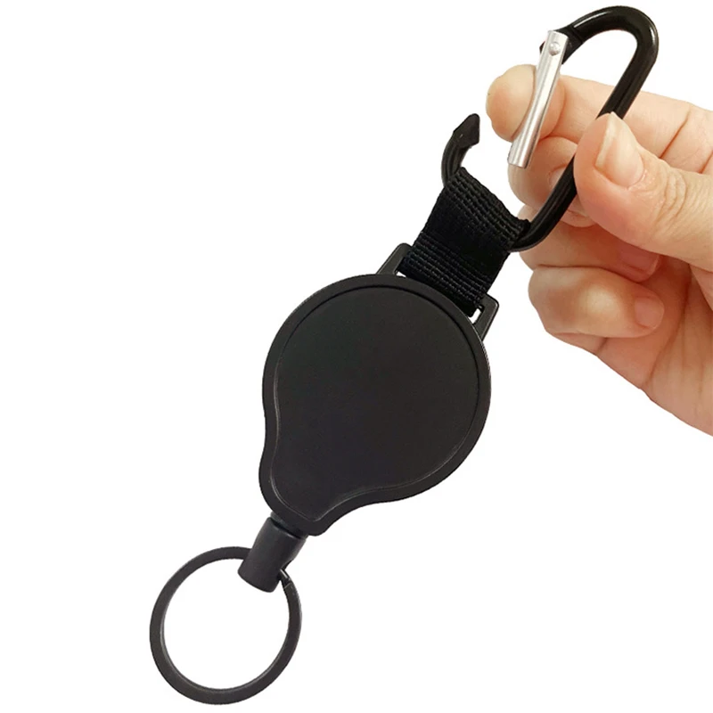 Retractable Keychain Multitool Carabiner Badge Holder Heavy Duty Badge Reel Retractable Key Chain with Steel Cable and Key Ring