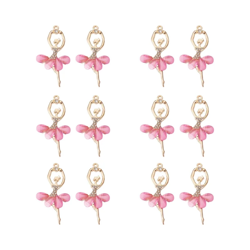 hot sal 20pcs Hole 2.5mm Alloy Big ballet dancer Pendants with Crystal Rhinestone for Jewelry Making