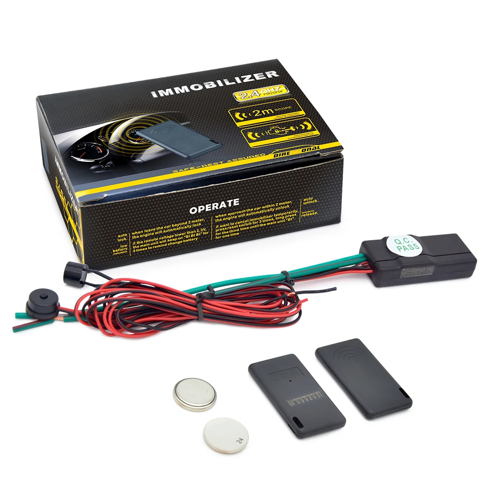 Vehicle car alarm system wireless 2.4GHZ rfid engine oil cut car immobilizer system alarma de carro in South American market