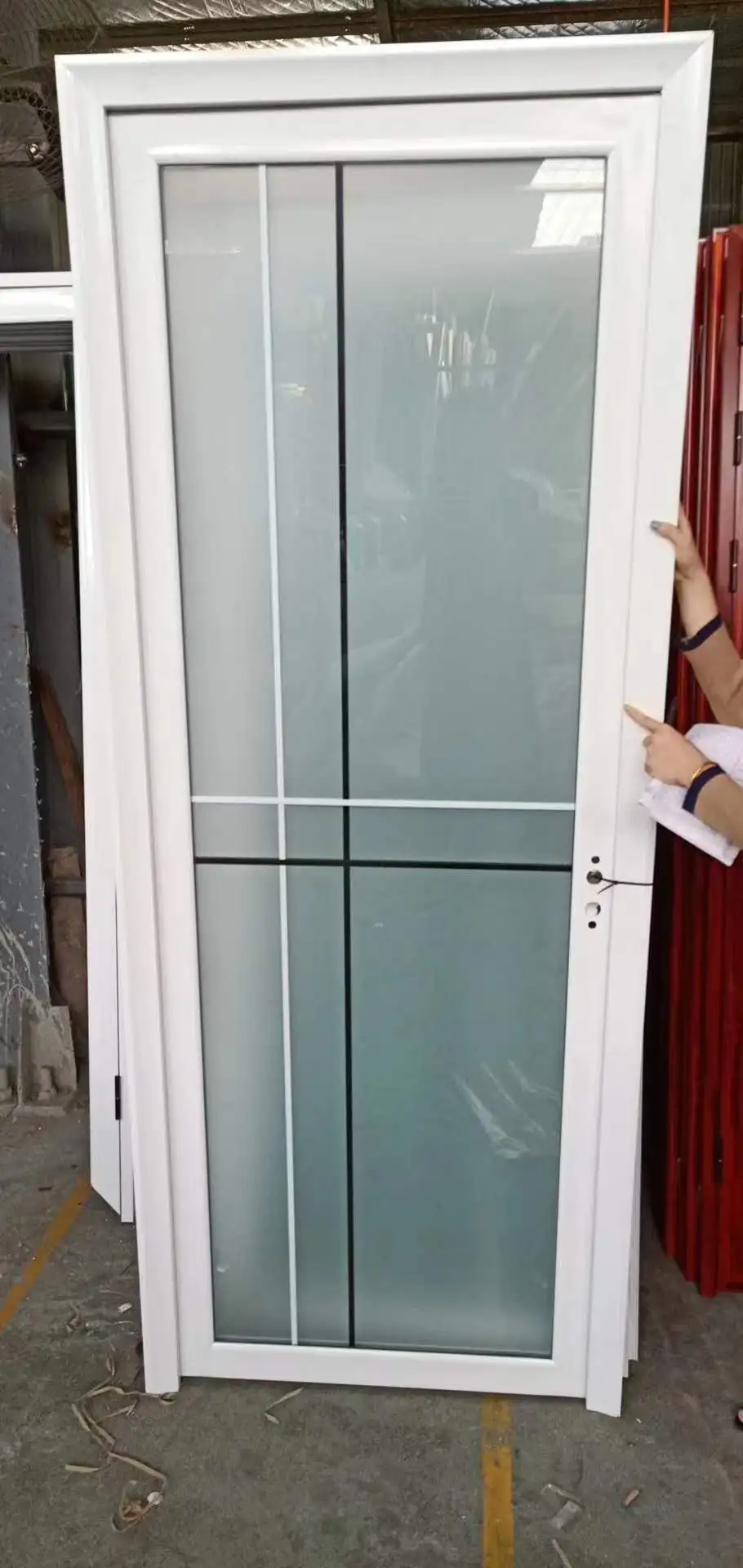 Hot sale aluminum double glass casement door for kitchen/bathroom