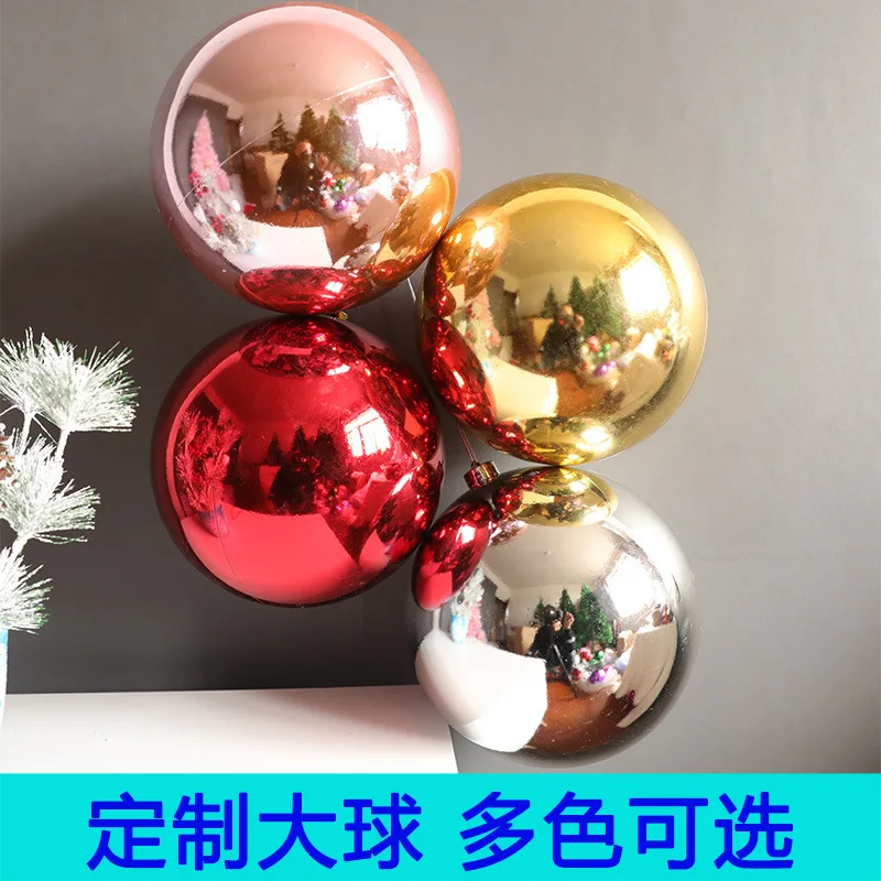 Mini PVC Christmas Decoration Balls 10-60CM Electroplating Pendant Sphere with Silk Screen Printing for Holiday Hanging Market