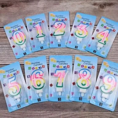 Colors Design Numbers 0 to 9 Cake Birthday Candles