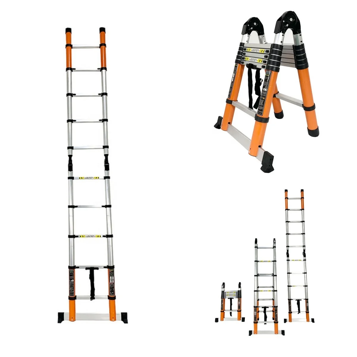 Professional Rope Kids 14 Foot A Frame 6.7M Steel Rung Adjustable For Stair 6 Steps Aluminum Portable Ladder