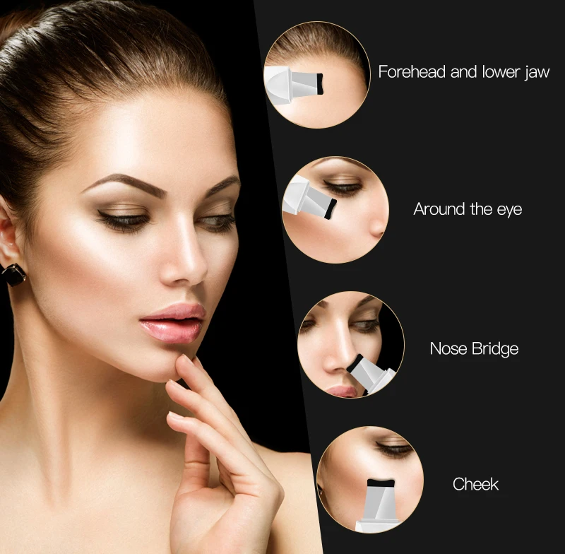 Portable Electric Facial Cleaner Skin Peeling Machine Professional Sonic Face Cleaning Spatula Ultrasonic Skin Scrubber