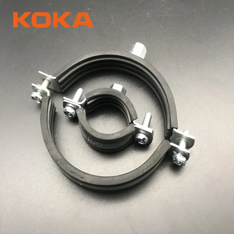 China Factory Stainless Steel Galvanized Conduit Hanger HDG Screw Two Piece EPDM Pipe Clamp
