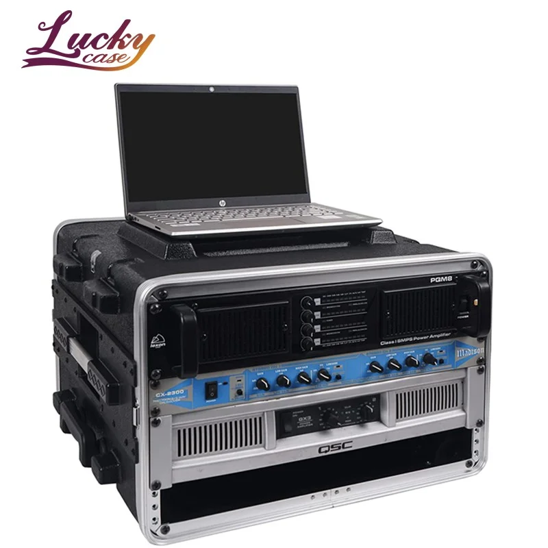 Легкая стойка для диджея 6U PA/Дорожный Чехол с 5U полкой пространство ABS конструкция выдвижные ручки колеса сверхмощные защелки