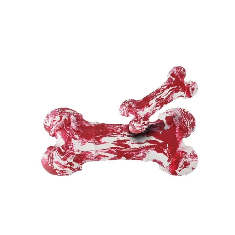 Hot wholesale in stock colorful rubber artificial large small bone  interactive chewing pet toy dog Toys