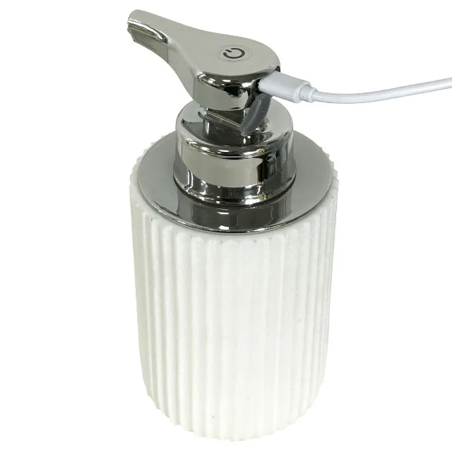 Morden Style White Resin Shower Soap Dispenser Straight Lotion Bottle in Home and Kitchen Soap Liquid Dispenser Air Pump