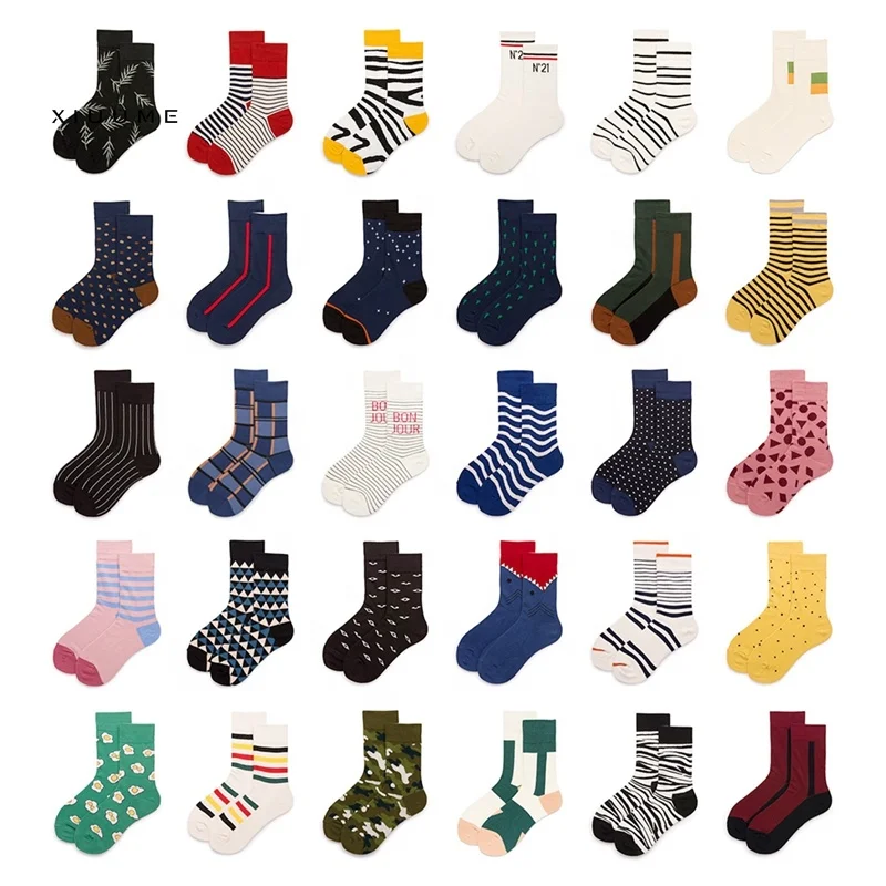 
France style cotton retro strip unisex fun slouch designer socks for women 