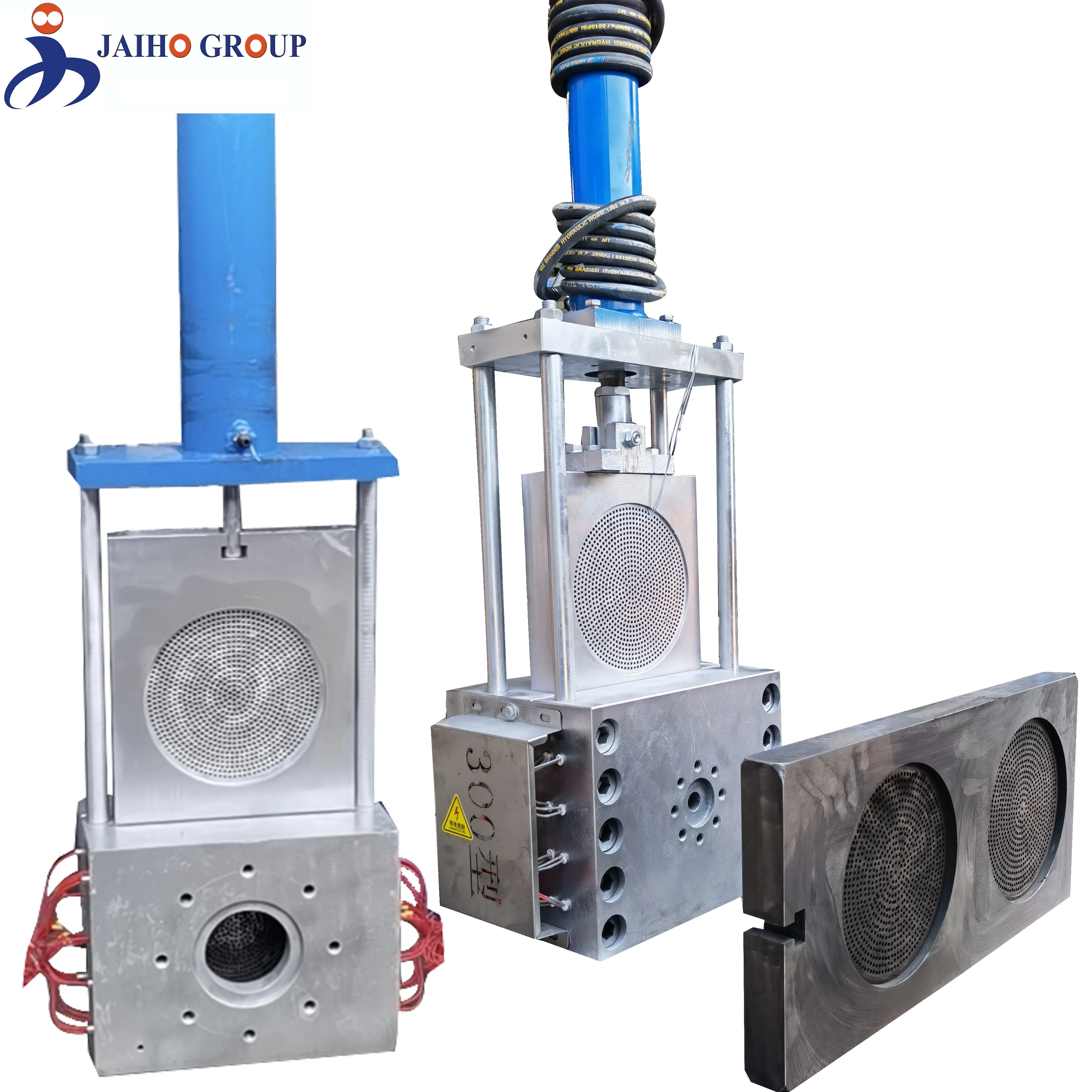 Hydraulic screen changer-plate type continuous screen changer for plastic extruder