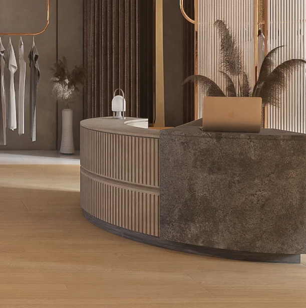 High End clothing interior display accessories design rose gold stainless steel shelves delicate clothing display rack