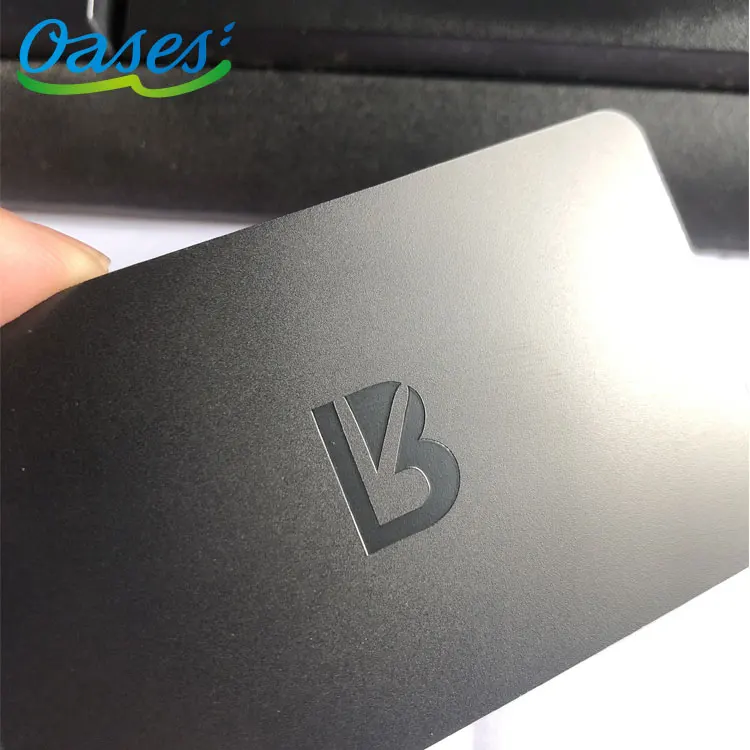 Factory Price Customizes Blank 0.8MM Black NFC Metal Business Card