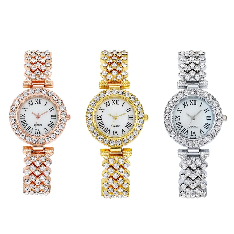 wholesale makeup custom your own brand fashion quartz luxury geneva Iced Out Watches diamond for ladies